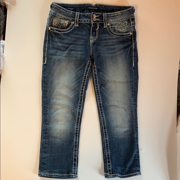 Vigoss Embellished Pocket Denim‎ Chelsea Capris - Picture 3 of 8